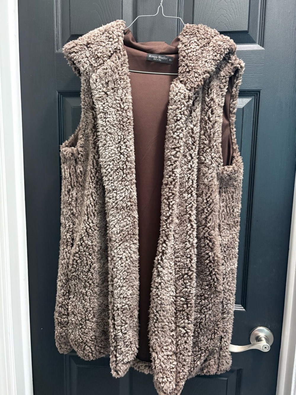 Knapp Studio Brown Sherpa Hooded Vest
